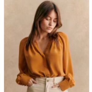 Sezane Lealys Shirt Saffron - Size 14